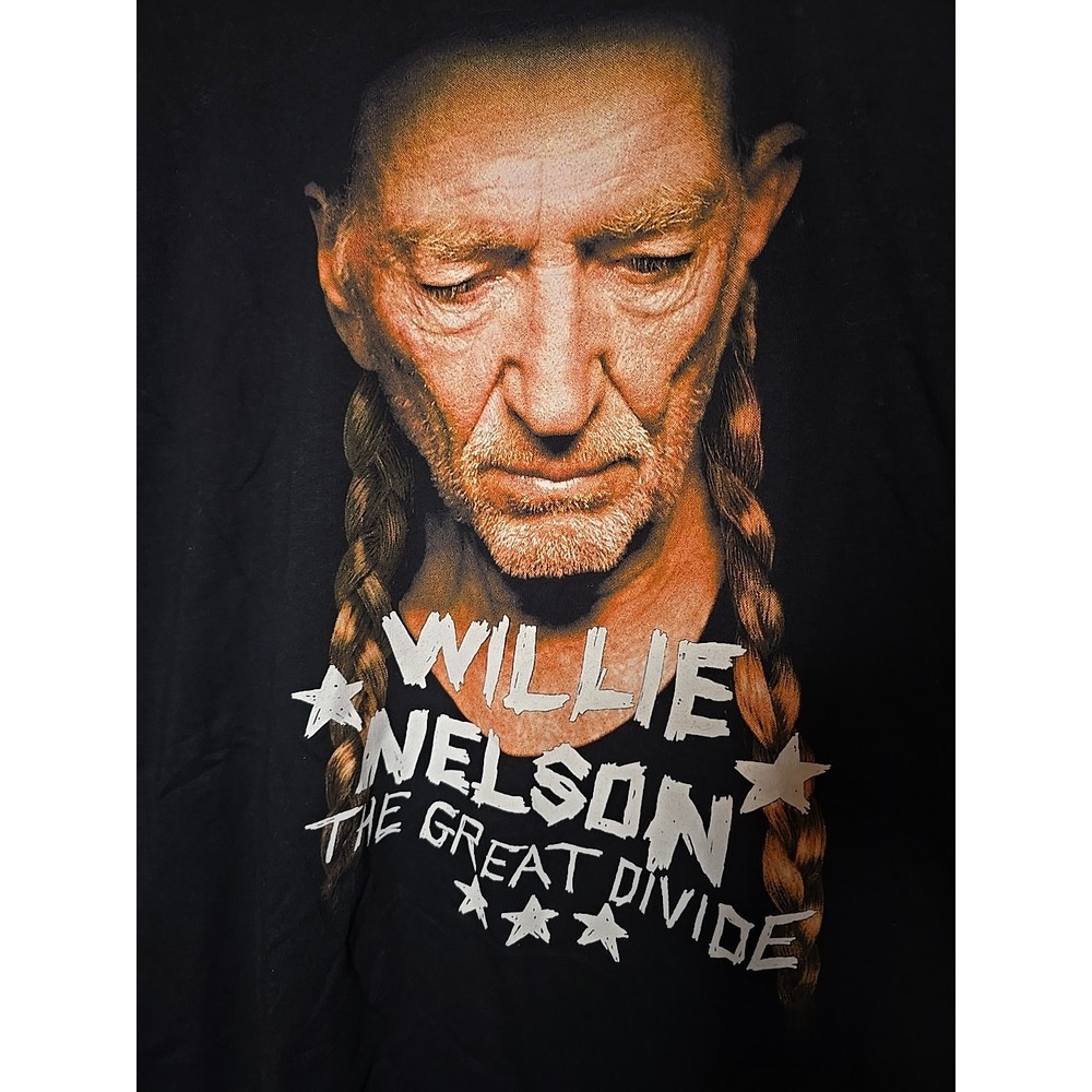 Willie Nelson The Great Divide Tour Vintage 90s Men's Black T Shirt Size Large